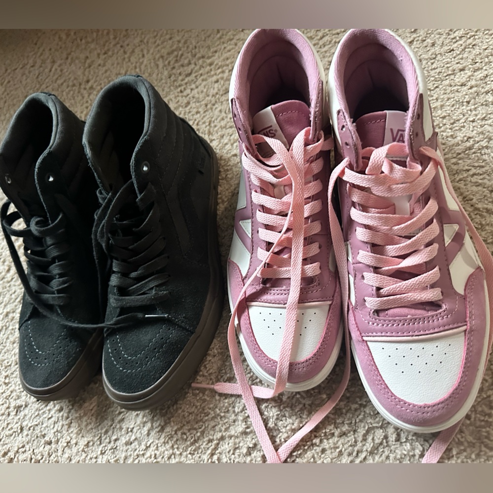 Vans green and Pink High-Top Sneakers